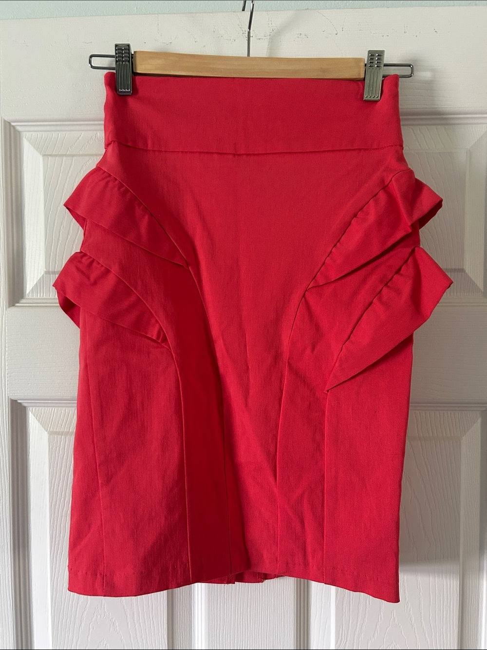 Love Culture Hot Pink Ruffle Pencil Skirt